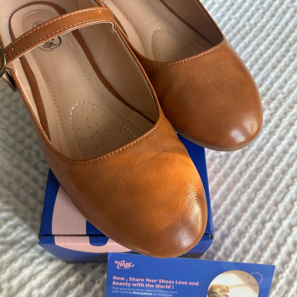 Brown Mary Jane Flats - Picture 3 of 8